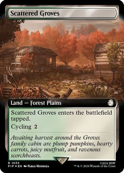 Scattered Groves Extended Art Surge Foil Universes Beyond: Fallout Magic card