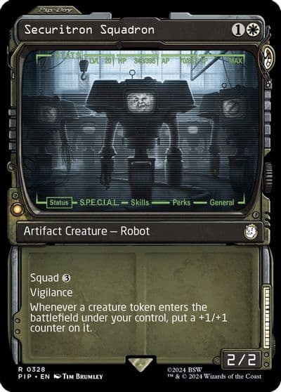 Securitron Squadron Showcase Universes Beyond: Fallout Magic card
