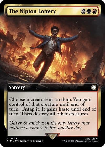 The Nipton Lottery Extended Art Universes Beyond: Fallout Magic card