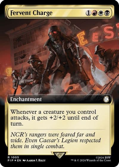 Fervent Charge Extended Art Surge Foil Universes Beyond: Fallout Magic card