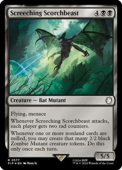 Screeching Scorchbeast Surge Foil Universes Beyond: Fallout Magic card