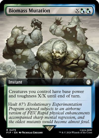 Biomass Mutation Extended Art Universes Beyond: Fallout Magic card