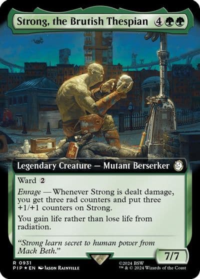 Strong the Brutish Thespian Extended Art Surge Foil Universes Beyond: Fallout Magic card