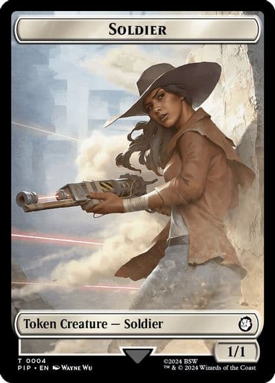 Soldier 0004 Human Soldier Double Sided Token Universes Beyond: Fallout Magic card