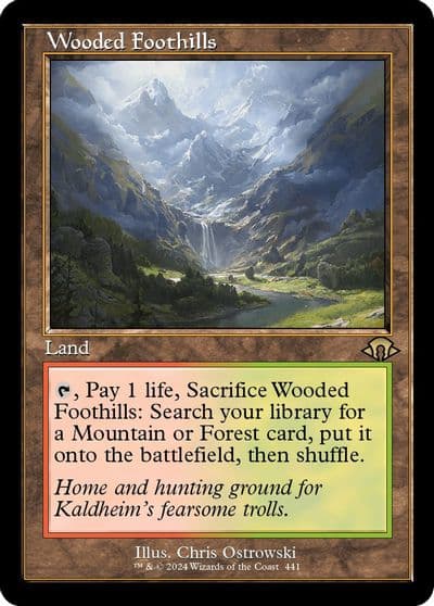 Wooded Foothills Retro Frame Modern Horizons 3 Magic card