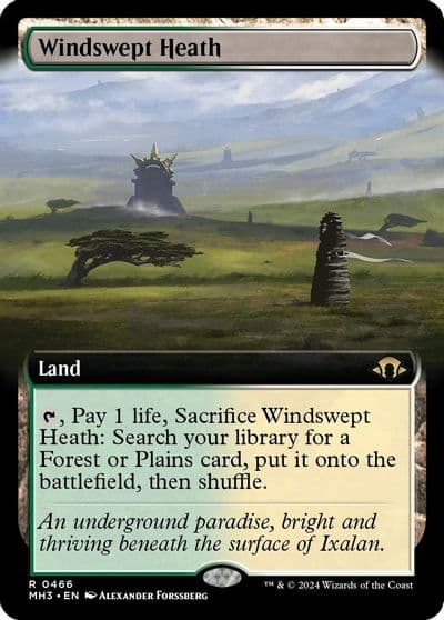 Windswept Heath Extended Art Modern Horizons 3 Magic card