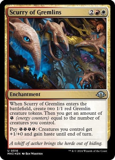 Scurry of Gremlins Ripple Foil Modern Horizons 3 Magic card
