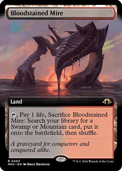Bloodstained Mire Extended Art Modern Horizons 3 Magic card