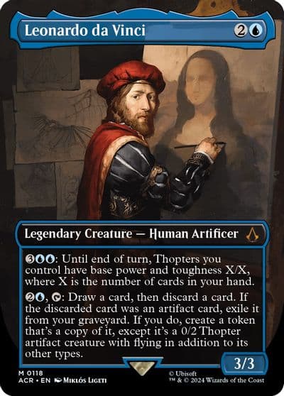 Leonardo da Vinci Borderless Universes Beyond: Assassin's Creed Magic card