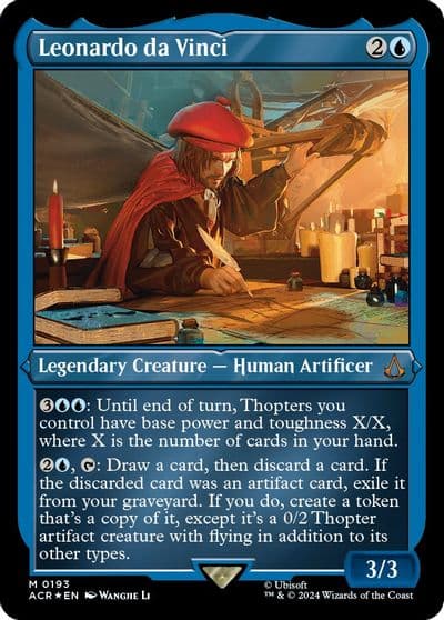 Leonardo da Vinci Foil Etched Universes Beyond: Assassin's Creed Magic card