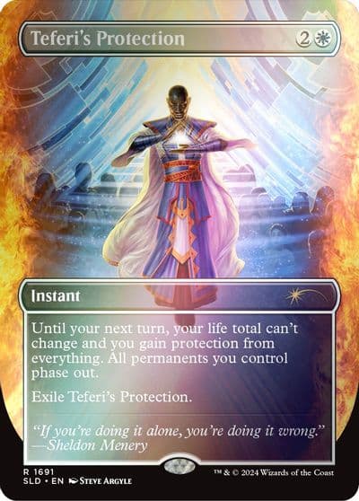 Teferis Protection 1691 Rainbow Foil Secret Lair Drop Series Magic card