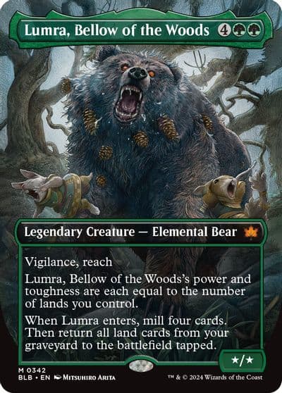 Lumra Bellow of the Woods Borderless 0342 Bloomburrow Magic card