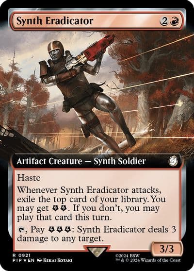 Synth Eradicator Extended Art Surge Foil Universes Beyond: Fallout Magic card