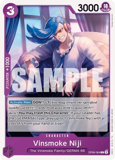 Vinsmoke Niji 064 Wings of the Captain One Piece card