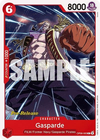 Gasparde Wings of the Captain Pre-Release Cards One Piece card