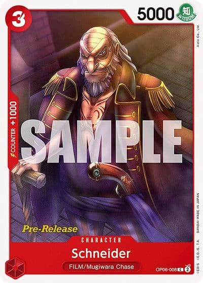 Schneider Wings of the Captain Pre-Release Cards One Piece card
