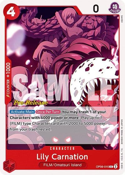 Lily Carnation Wings of the Captain Pre-Release Cards One Piece card