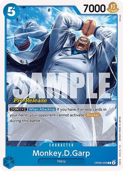 MonkeyDGarp Wings of the Captain Pre-Release Cards One Piece card