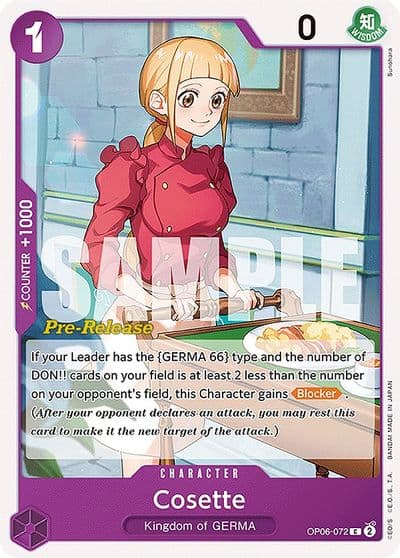 Cosette Wings of the Captain Pre-Release Cards One Piece card