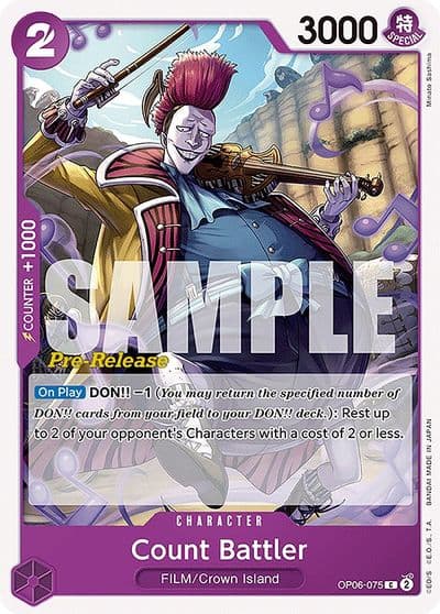 Count Battler Wings of the Captain Pre-Release Cards One Piece card