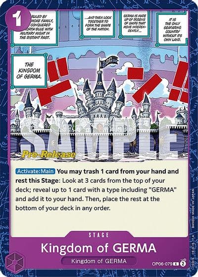 Kingdom of GERMA Wings of the Captain Pre-Release Cards One Piece card