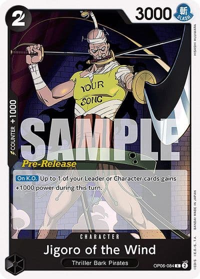 Jigoro of the Wind Wings of the Captain Pre-Release Cards One Piece card