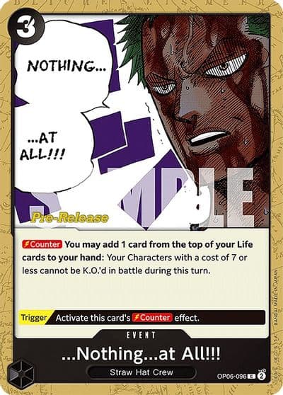Nothingat All Wings of the Captain Pre-Release Cards One Piece card