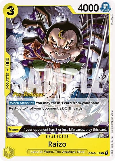 Raizo Wings of the Captain Pre-Release Cards One Piece card