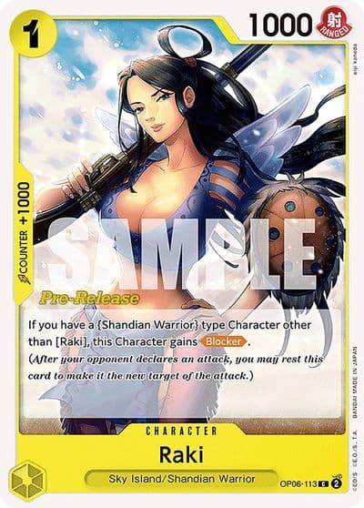 Raki Wings of the Captain Pre-Release Cards One Piece card