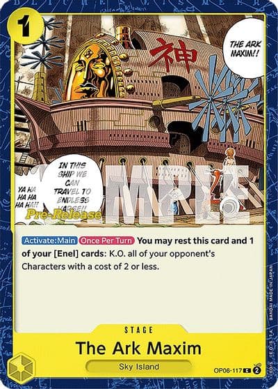The Ark Maxim Wings of the Captain Pre-Release Cards One Piece card