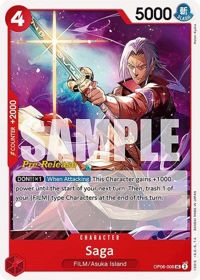 Saga Wings of the Captain Pre-Release Cards One Piece card