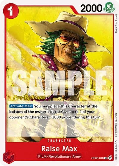 Raise Max Wings of the Captain Pre-Release Cards One Piece card
