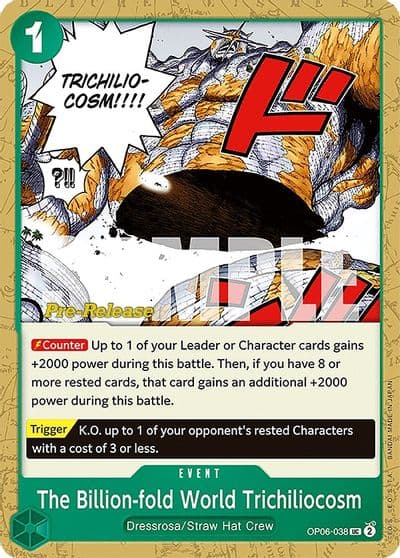 The Billion fold World Trichiliocosm Wings of the Captain Pre-Release Cards One Piece card