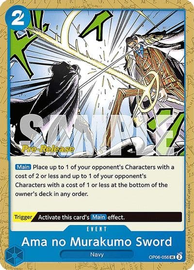 Ama no Murakumo Sword Wings of the Captain Pre-Release Cards One Piece card