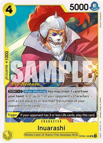 Inuarashi Wings of the Captain Pre-Release Cards One Piece card
