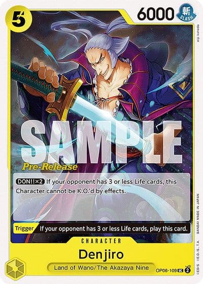 Denjiro Wings of the Captain Pre-Release Cards One Piece card