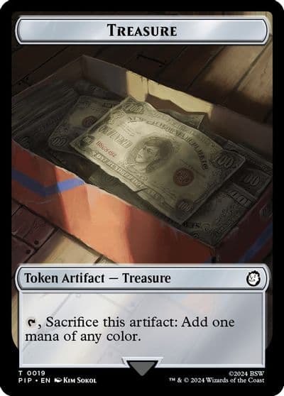 Treasure 0019 Zombie Mutant Double Sided Token Universes Beyond: Fallout Magic card