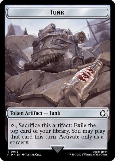 Junk Human Knight Double Sided Token Universes Beyond: Fallout Magic card