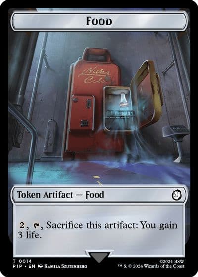 Food 0014 Soldier 0004 Double Sided Token Universes Beyond: Fallout Magic card
