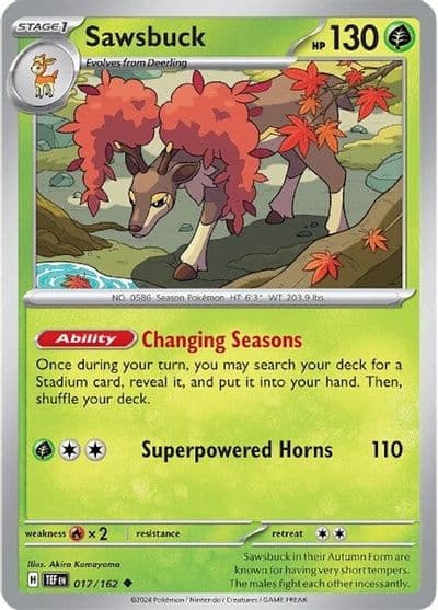 Sawsbuck SV05: Temporal Forces Pokemon card