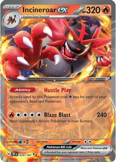 Incineroar ex SV05: Temporal Forces Pokemon card