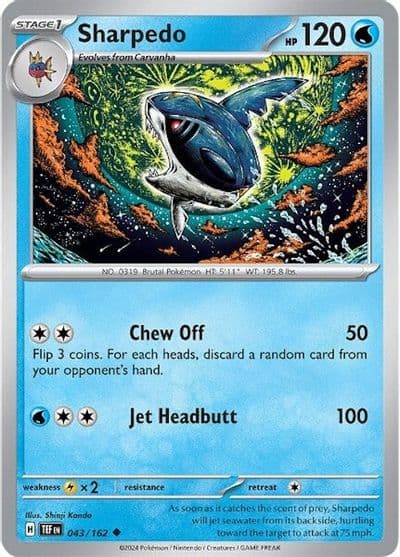 Sharpedo SV05: Temporal Forces Pokemon card