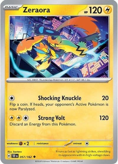 Zeraora SV05: Temporal Forces Pokemon card