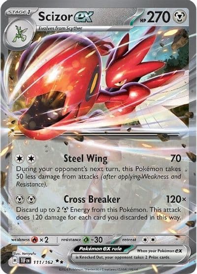 Scizor ex SV05: Temporal Forces Pokemon card