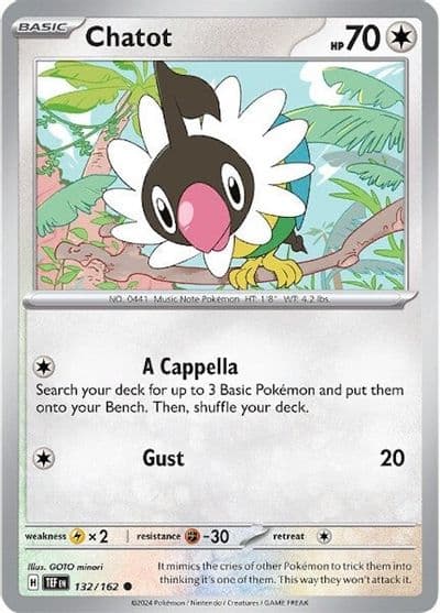 Chatot SV05: Temporal Forces Pokemon card