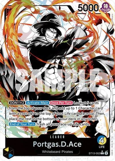 PortgasDAce 002 Parallel Ultra Deck: The Three Brothers One Piece card