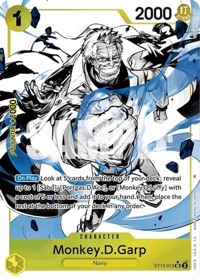 MonkeyDGarp Parallel Ultra Deck: The Three Brothers One Piece card