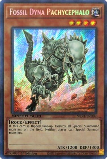Fossil Dyna Pachycephalo Secret Rare Speed Duel GX: Midterm Destruction Yu-Gi-Oh! card