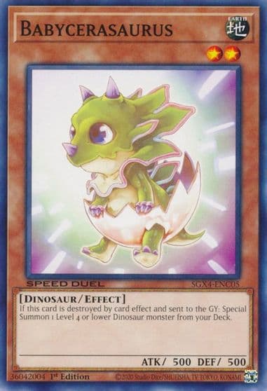 Babycerasaurus Speed Duel GX: Midterm Destruction Yu-Gi-Oh! card
