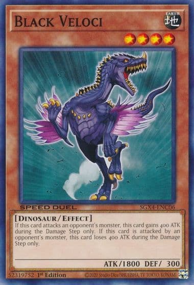 Black Veloci Speed Duel GX: Midterm Destruction Yu-Gi-Oh! card